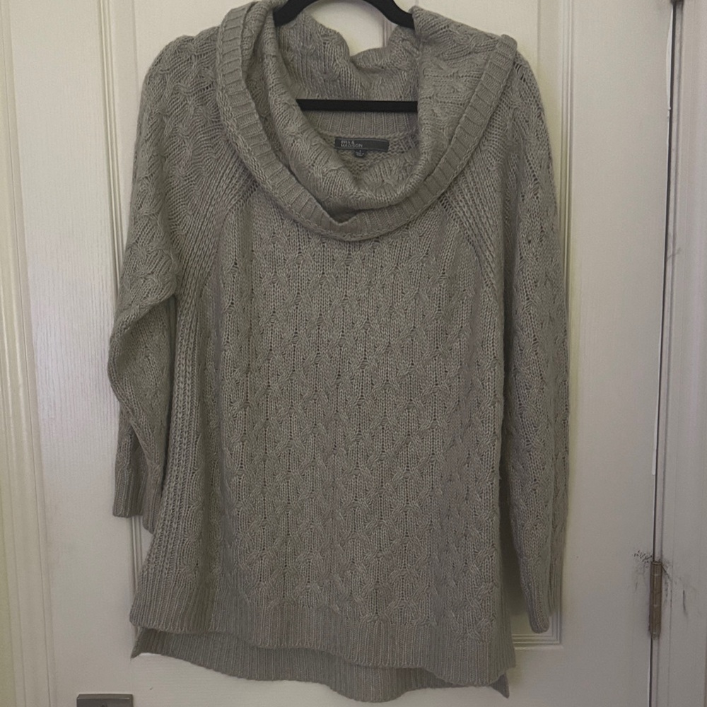 89th & Madison Gray Cowl Neck Sweater